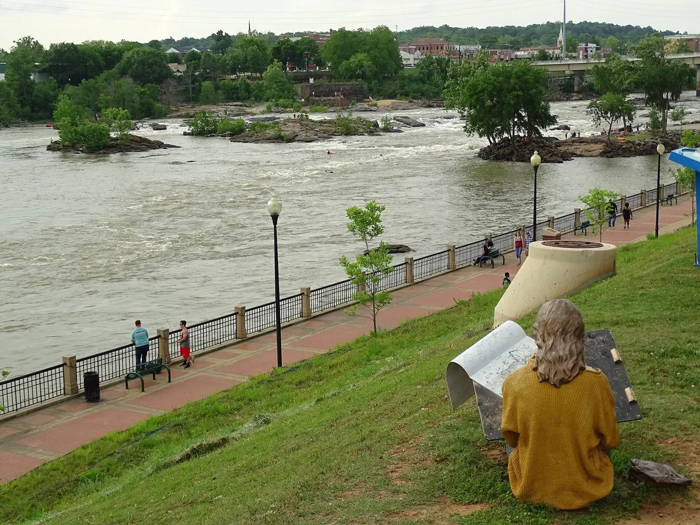 A riverside walking path along the Chattahoochee in Columbus